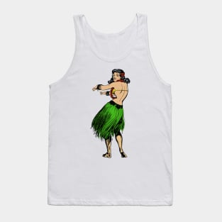 Retro Hawaiian Tiki Pattern Tank Top